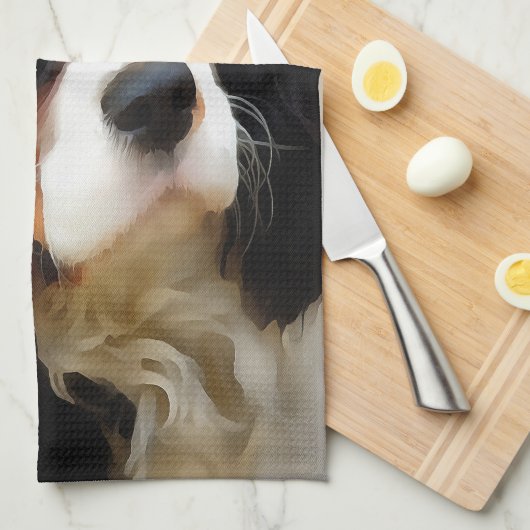 Portrait eines Königs Charles Cavalier Spaniel Geschirrtuch (Viertel Falte)