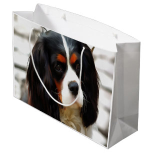 Portrait eines Königs Charles Cavalier Spaniel Große Geschenktüte