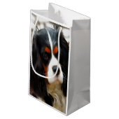 Portrait eines Königs Charles Cavalier Spaniel Kleine Geschenktüte (Rückseite Schrägansicht)