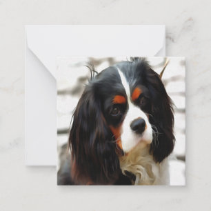 Portrait eines Königs Charles Cavalier Spaniel Mitteilungskarte