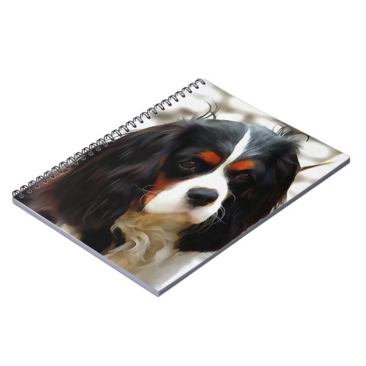 Portrait eines Königs Charles Cavalier Spaniel Notizblock (Linke Seite)