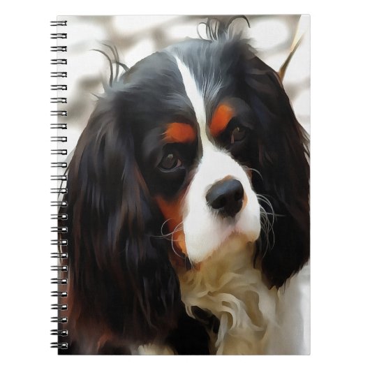 Portrait eines Königs Charles Cavalier Spaniel Notizblock (Vorderseite)