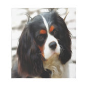 Portrait eines Königs Charles Cavalier Spaniel Notizblock (Vorderseite)