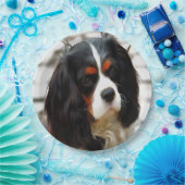 Portrait eines Königs Charles Cavalier Spaniel Pappteller (Party)