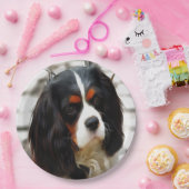 Portrait eines Königs Charles Cavalier Spaniel Pappteller (Party)