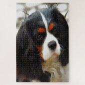 Portrait eines Königs Charles Cavalier Spaniel Puzzle (Vertikal)