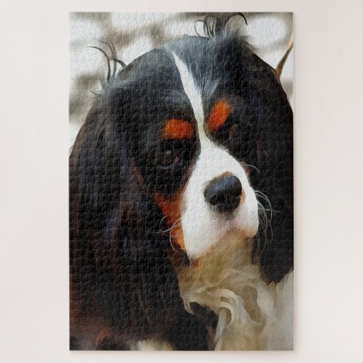 Portrait eines Königs Charles Cavalier Spaniel Puzzle (Vertikal)