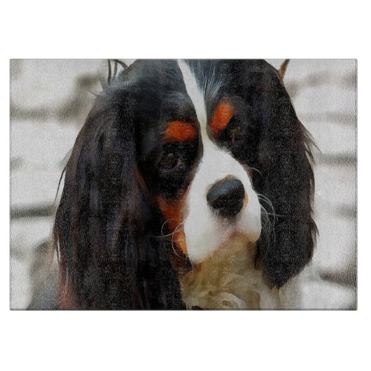 Portrait eines Königs Charles Cavalier Spaniel Schneidebrett (Vorderseite)