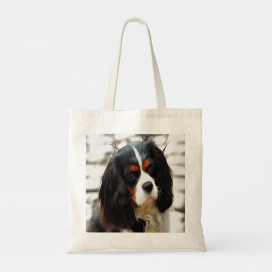 Portrait eines Königs Charles Cavalier Spaniel Tragetasche (Rückseite)
