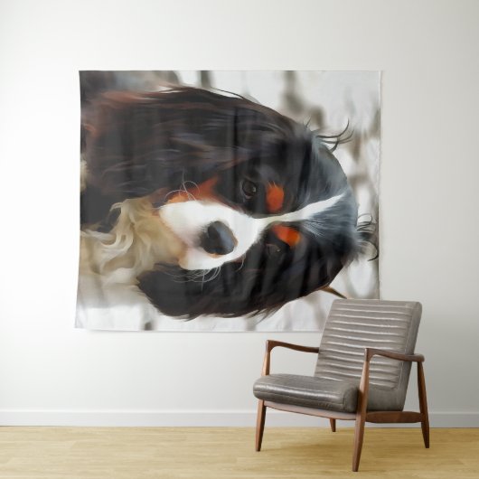 Portrait eines Königs Charles Cavalier Spaniel Wandteppich (Beispiel (Horizontal))