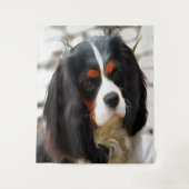 Portrait eines Königs Charles Cavalier Spaniel Wandteppich (Vorderseite)