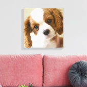 Portrait eines Königs Charles Spaniel-Welpen Leinwanddruck (Insitu (Wohnzimmer))