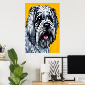 Portrait eines Lhasa Apso | AI Art Poster (Heimbüro)