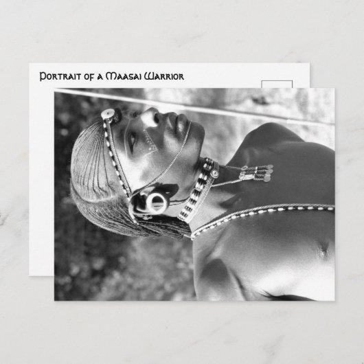 Portrait eines Maasai-Kriegers Postkarte (Vorne/Hinten)