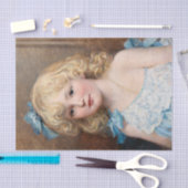 Portrait eines Mädchens in einem blauen Kleid, Hey Seidenpapier (Handwerk)