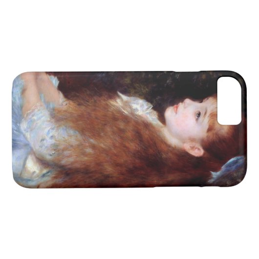 Portrait eines Mädchens mit blauem Band, Renoir Case-Mate iPhone Hülle (Rückseite (Horizontal))