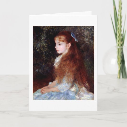 Portrait eines Mädchens mit blauem Band, Renoir Karte (Vorderseite)