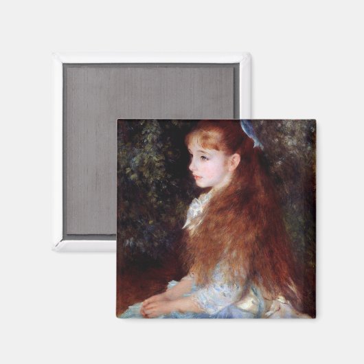 Portrait eines Mädchens mit blauem Band, Renoir Magnet (Vorderseite/Rückseite)
