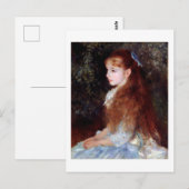 Portrait eines Mädchens mit blauem Band, Renoir Postkarte (Vorne/Hinten)