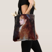 Portrait eines Mädchens mit blauem Band, Renoir Tasche (Von Nahem)