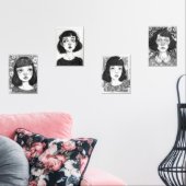 Portrait eines Mädchens mit Blume verschiedener Al Bilderwand Sets (Wohnzimmer)