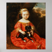 Portrait eines Mädchens mit einem Hund Poster (Vorne)