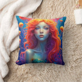 Portrait eines Mädchens mit orangefarbenem Haar Kissen (Decke)