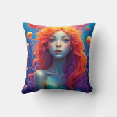 Portrait eines Mädchens mit orangefarbenem Haar Kissen (Rückseite)