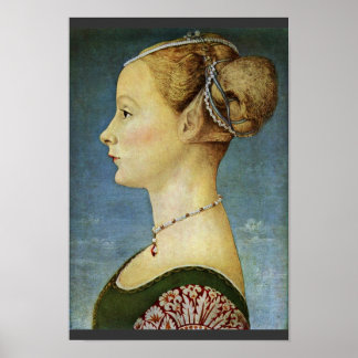 Portrait eines Mädchens von Pollaiuolo Piero Poster