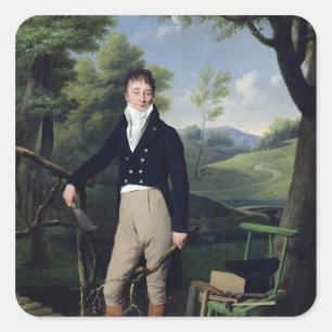 Portrait eines Mannes 3 Quadratischer Aufkleber