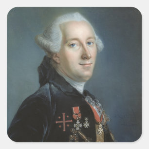 Portrait eines Mannes 4 Quadratischer Aufkleber