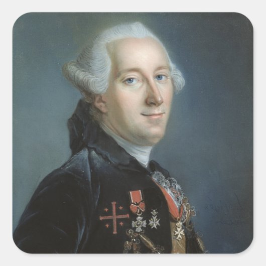 Portrait eines Mannes 4 Quadratischer Aufkleber (Vorderseite)