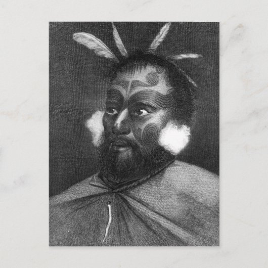 Portrait eines Mannes aus Neuseeland Postkarte (Vorderseite)