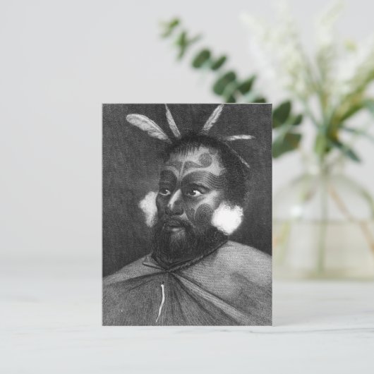 Portrait eines Mannes aus Neuseeland Postkarte (Stehend Vorderseite)