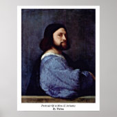 Portrait eines Mannes (L'Ariosto) von Tizian Poster (Vorne)