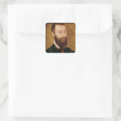 Portrait eines Mannes mit einem Bart Quadratischer Aufkleber (Tasche)