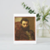 Portrait eines Mannes (Öl auf Tafel) Postkarte (Stehend Vorderseite)