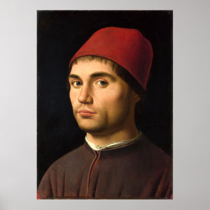 Portrait eines Mannes von Antonello da Messina Poster