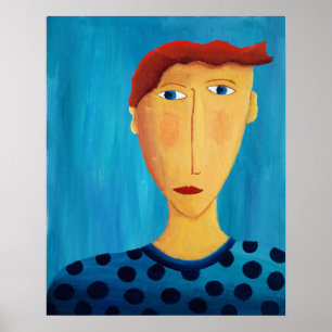 Portrait eines Menschen Malerei moderne Kunst Prin Poster