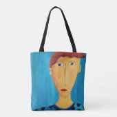 Portrait eines Menschen, moderne Kunstmalerei Tasche (Rückseite)