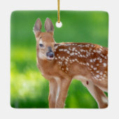 Portrait eines Neugeborenen (Weißschwanzhirsche) Keramikornament (Rückseite)