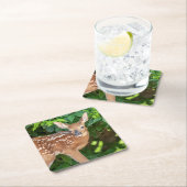 Portrait eines Neugeborenen (Weißschwanzhirsche) Rechteckiger Pappuntersetzer (Vor Ort)