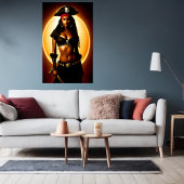 Portrait eines niedlichen Afrikanischen Lady Pirat Poster