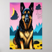 Portrait eines niedlichen deutschen Hirten | Art d Poster (Vorne)