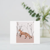 Portrait eines Orangenfuchs im Winter Postkarte (Stehend Vorderseite)