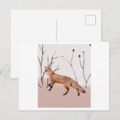 Portrait eines Orangenfuchs im Winter Postkarte (Vorne/Hinten)