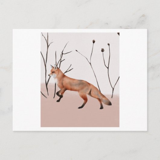 Portrait eines Orangenfuchs im Winter Postkarte (Vorderseite)