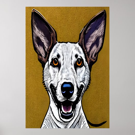 Portrait eines Pharao Hound | AI Art Poster (Vorne)
