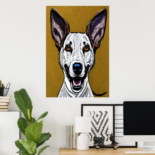 Portrait eines Pharao Hound | AI Art Poster (Heimbüro)