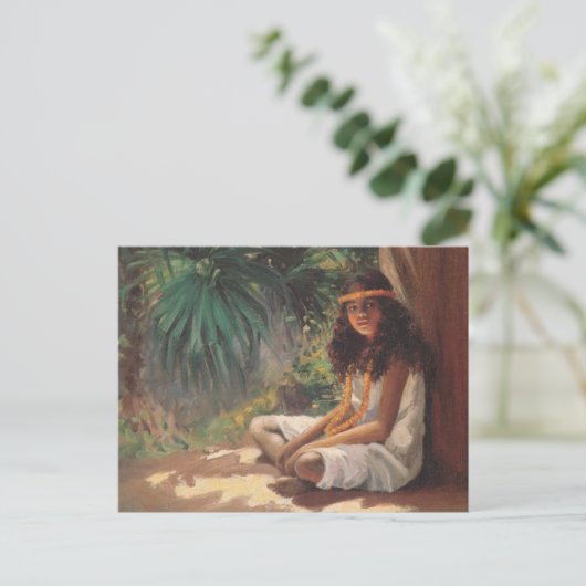 Portrait eines polynesischen Mädchens - Helen T. D Postkarte (Stehend Vorderseite)
